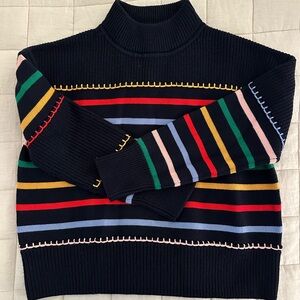 Like-New La Ligne 100% Wool Striped Navy Sweater (XS)